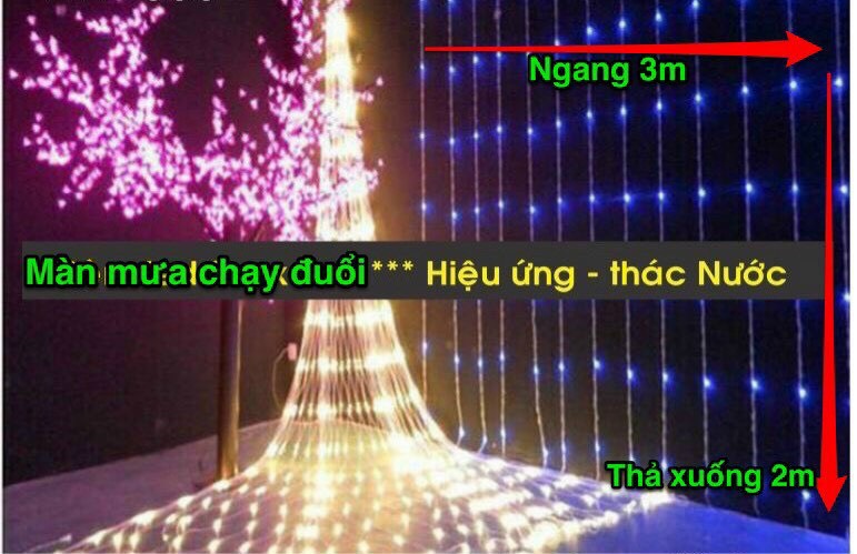 Đèn chớp thác nước-đủ màu