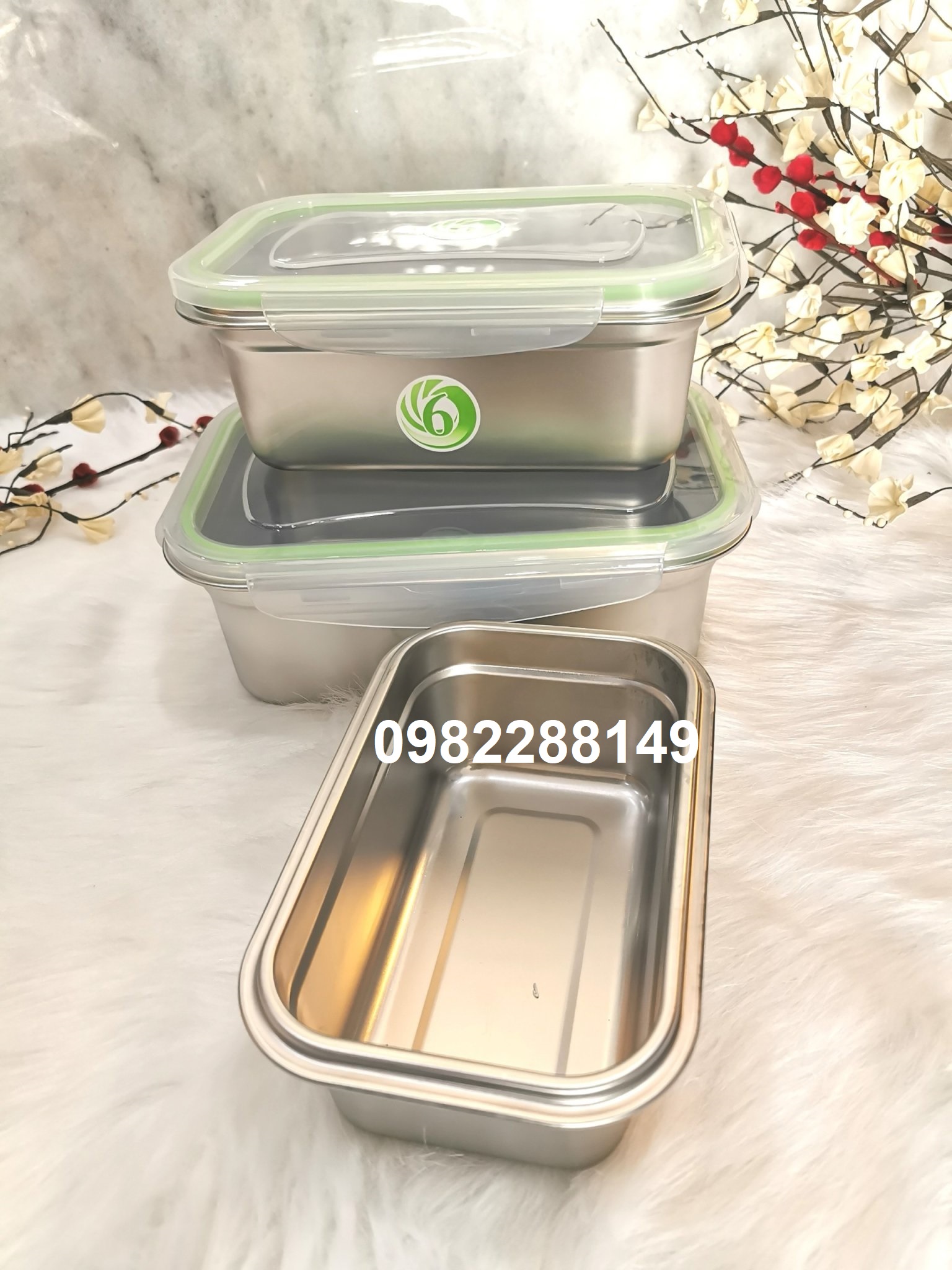 Khay inox 304 có nắp đựng thực phẩm lạnh