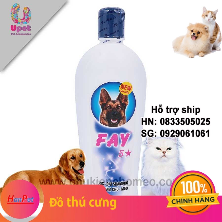 Hanpet - Dầu tắm thú cưng- Fay 5 sao 300ml ( 4711631) sữa tắm chó mèo- HP10979TC
