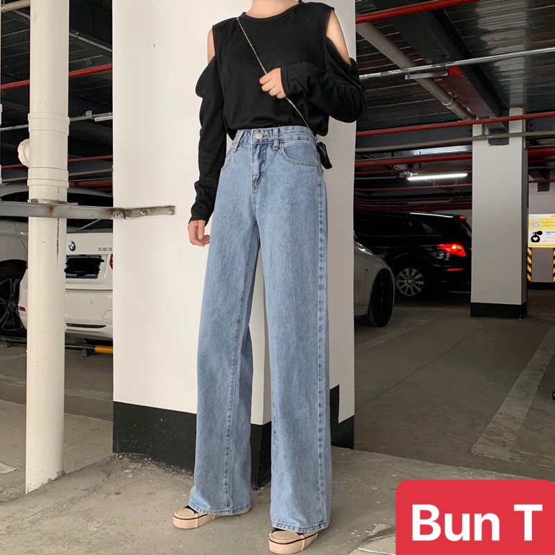 QUẦN BAGGY JEAN NỮ CHẤT BÒ XANH ỐNG SUÔNG RỘNG LƯNG CAO NÂNG MÔNG NHẬT BẢN ULZZANG T&T-20 - TRANGBUN FASHION