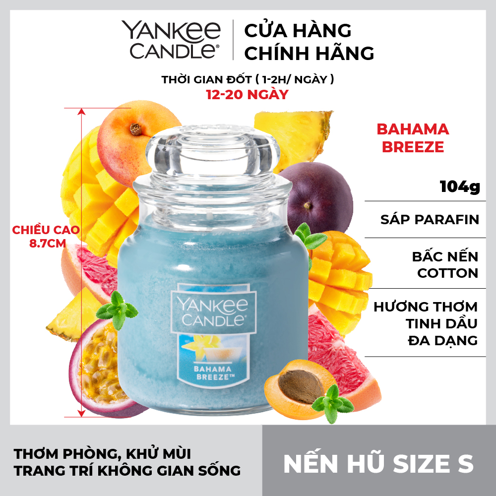 Nến hũ Yankee Candle size S - Bahama Breeze (104g)