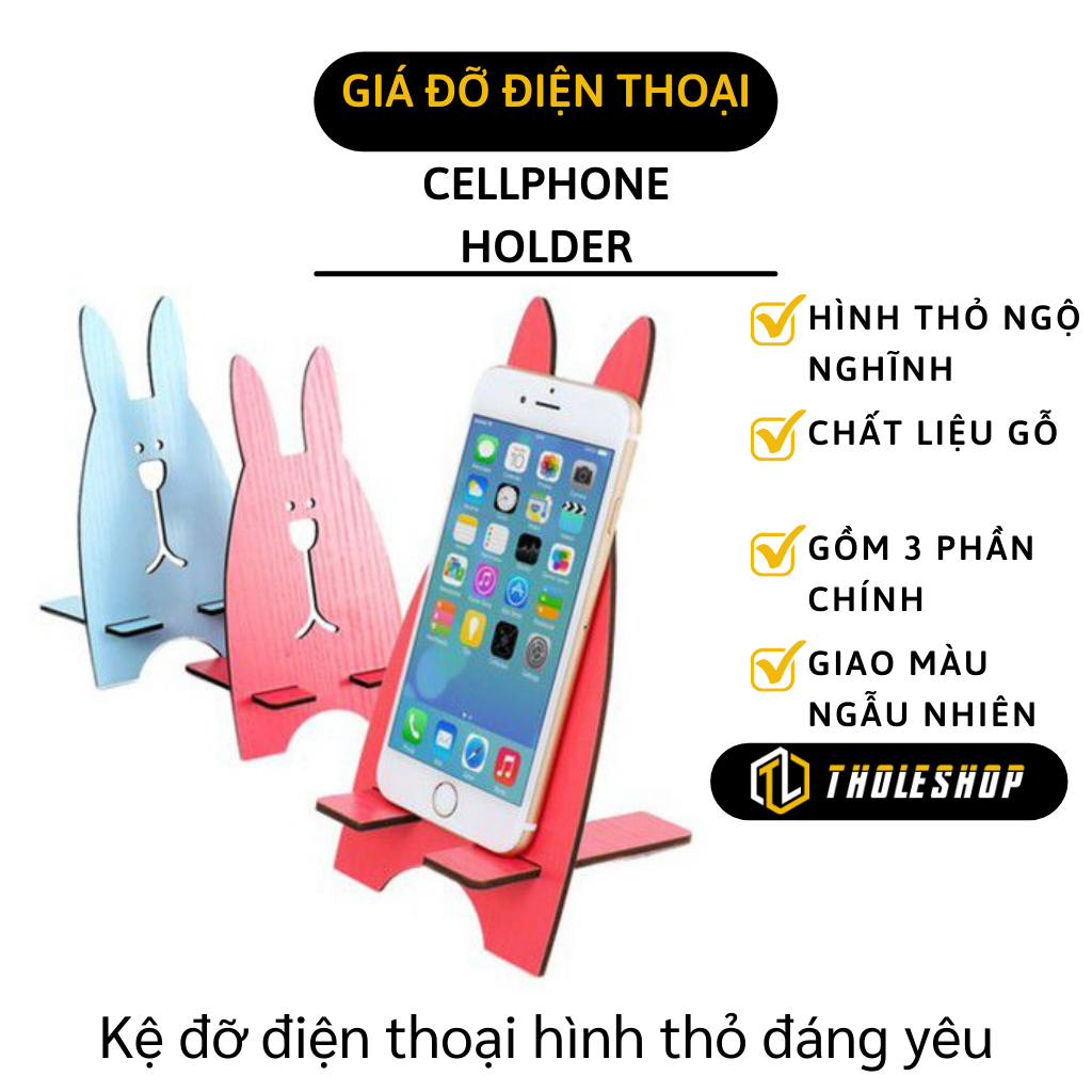 Giá đỡ điện thoại - Giá đỡ điện thoại, ipad gỗ hình thỏ cực xinh