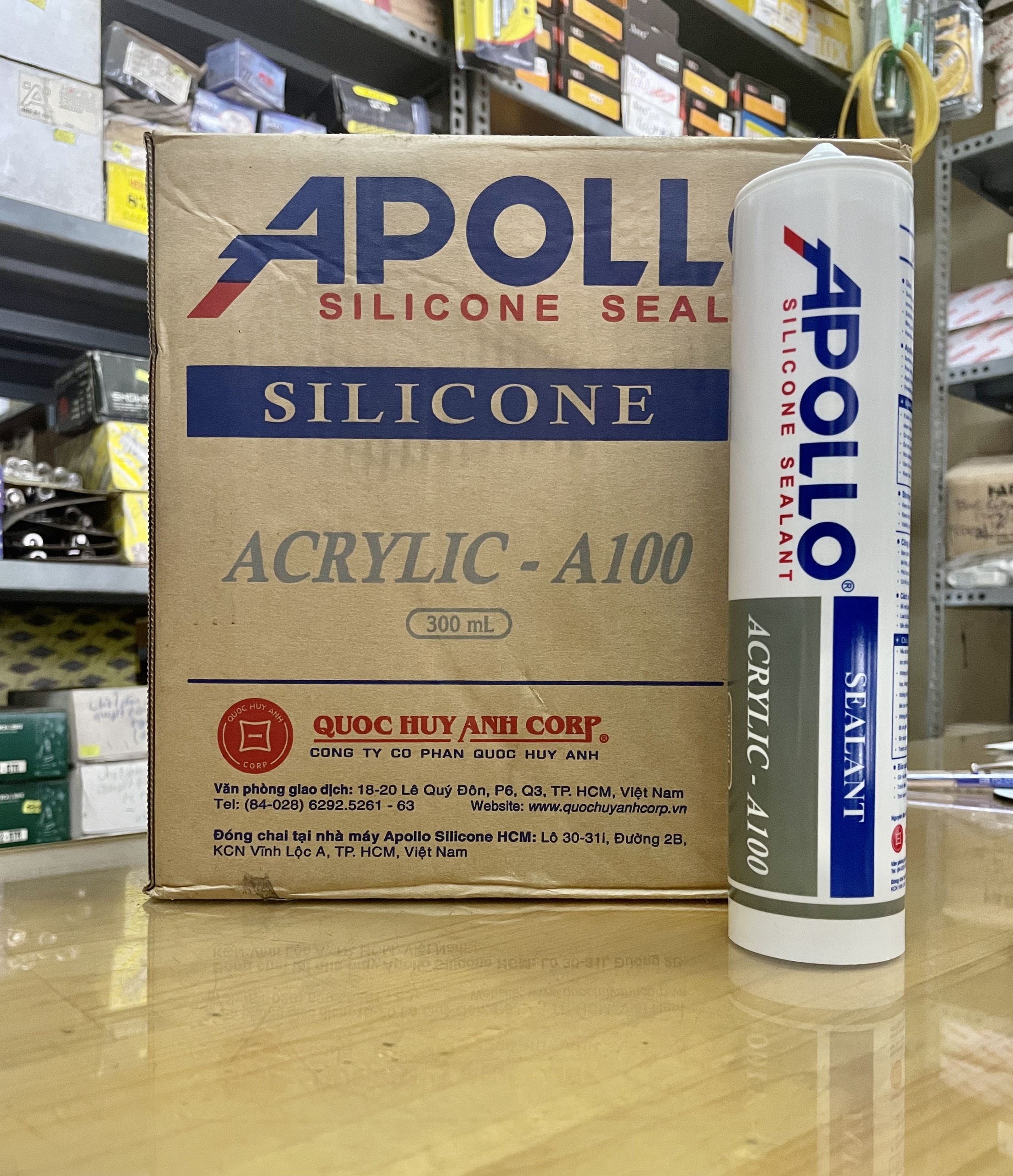 Chính hãng Keo silicone Apollo A100 trắng sữa chuyên dùng trám tường