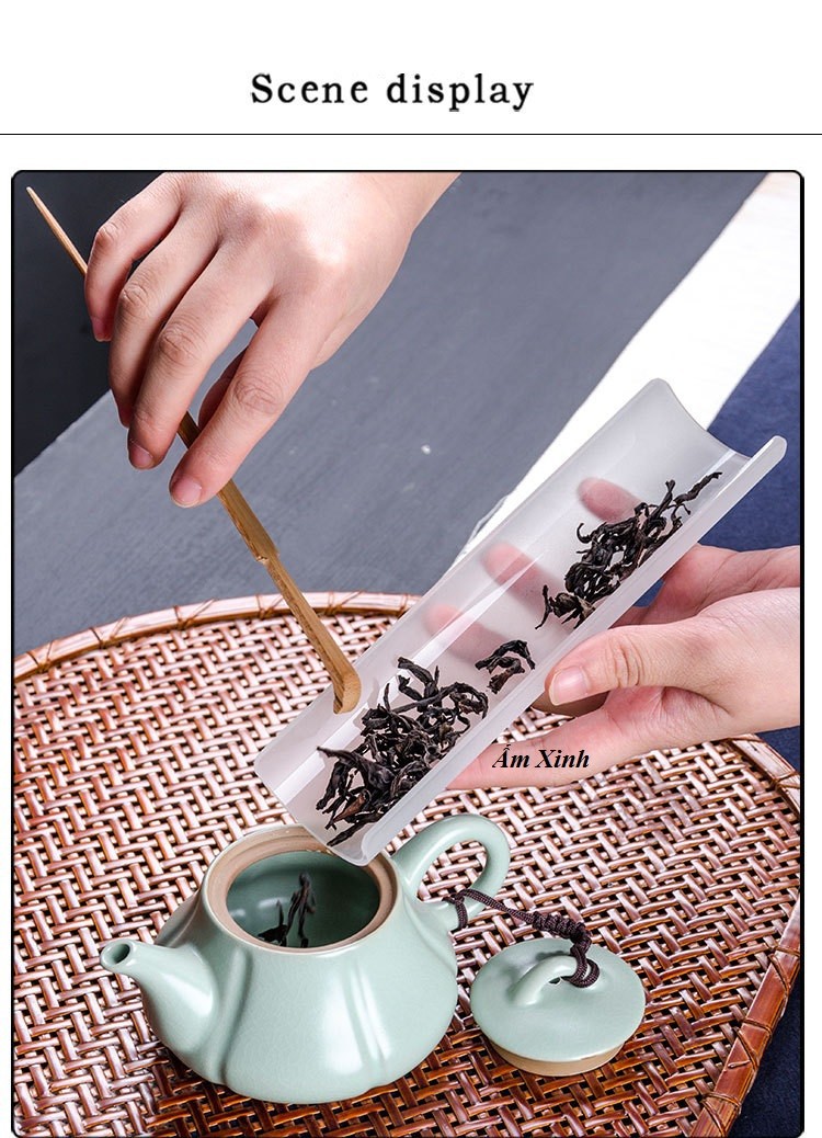 Bộ ấm trà sứ men xanh cao cấp