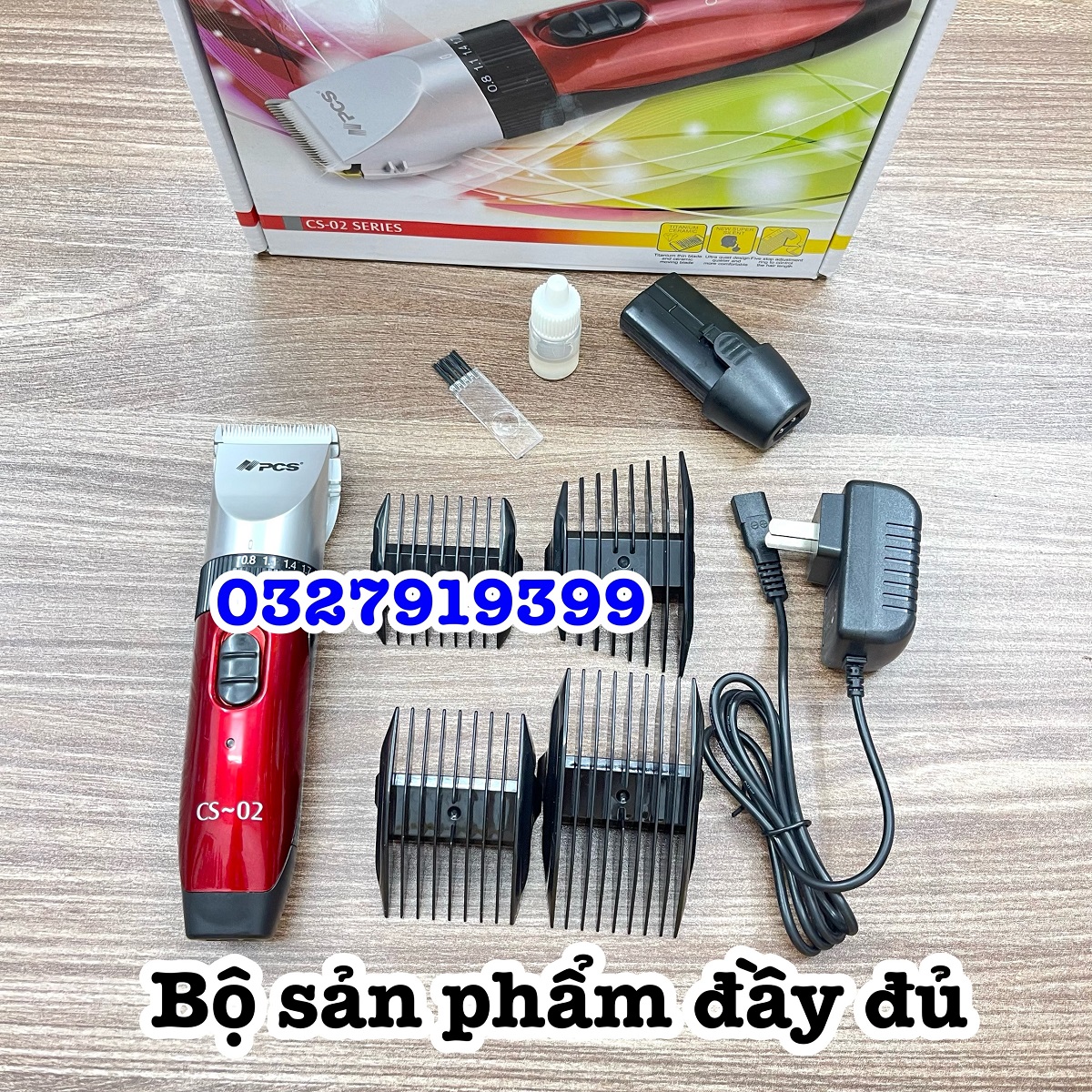 Pcs Hair Trimmer Cs02 - Family Trimmer with 2 Batteries 4V 800Mah, Led Light, Adjustable Blade 0.8-2mm, Usage Time 120 Minutes, High Quality, Safe, Easy to Use