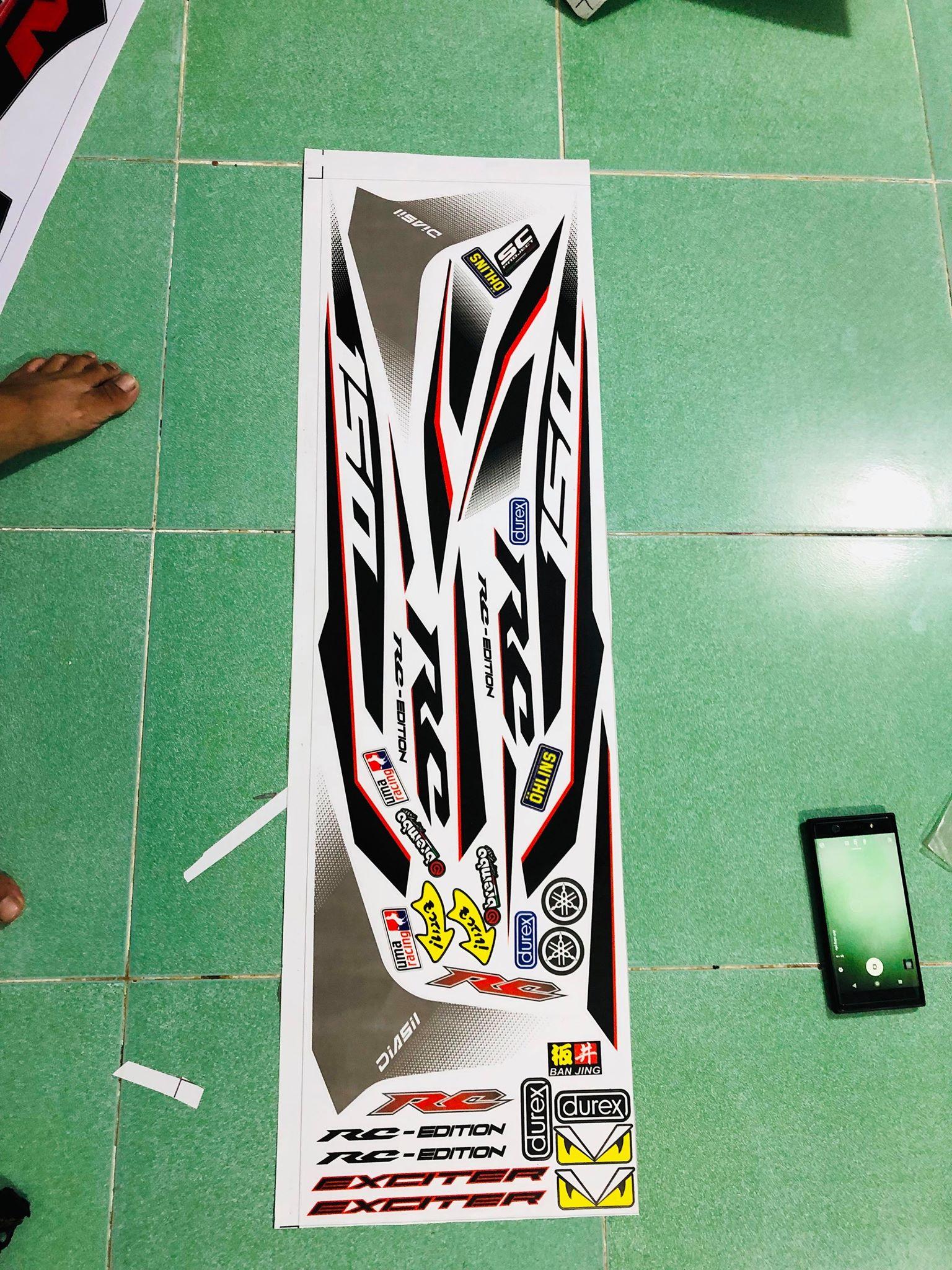 Tem rời ex 150 rc xám đen đỏ