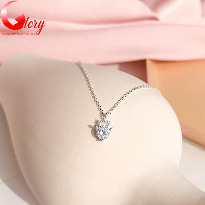Italian silver female necklace S925 retired face sparkling diamond beautiful high fashion for women G297538-5