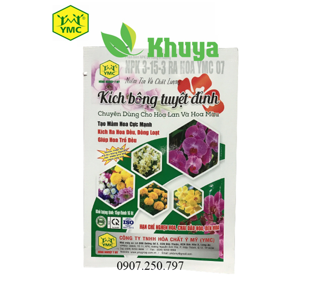 Phân bón Ý Mỹ Kích Bông Tuyệt Đỉnh 15gr NPK 3-15-3 Ra hoa YMC 07