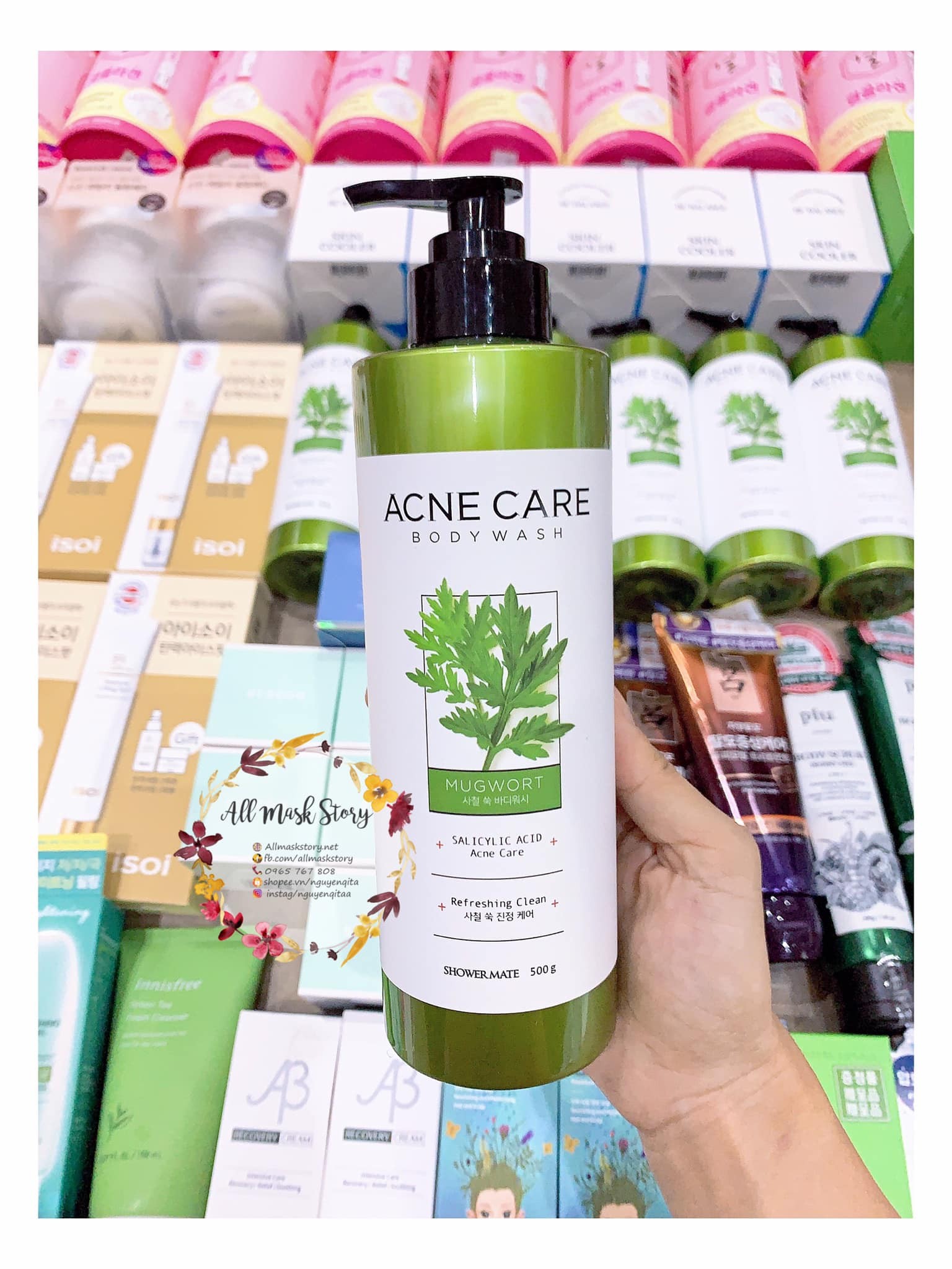 Sữa tắm trị mụn body acne care body wash showermate 500ml chính hãng