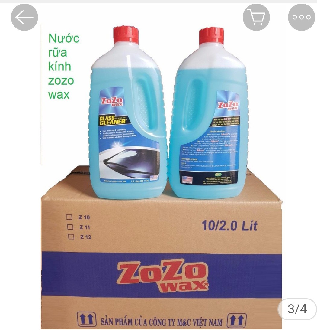 Nước rửa kính ô tô Zozo Wax Glass Cleaner 2 Lít