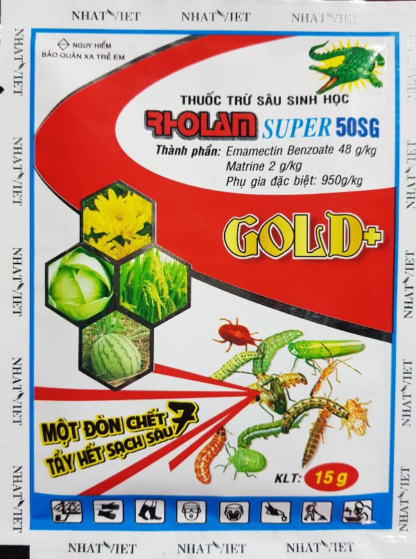 thuốc trừ sâu sinh học; Rolam super 50SG (15gram) diệt sâu xanh; sâu khoang; sâu tơ; sâu đục bẹ; sâu đục gân lá; sâu vẽ bùa; bọ trĩ;