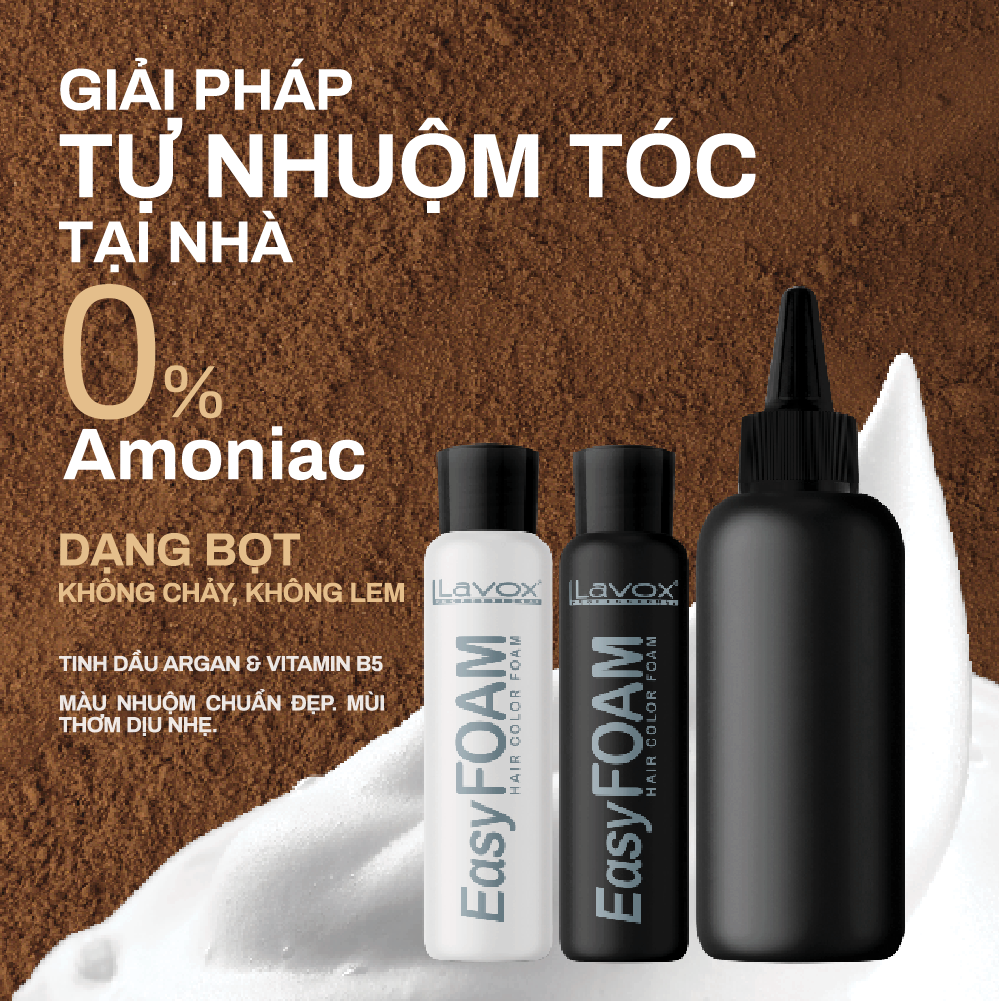 Bọt Nhuộm Tóc Phủ Bạc Easy Foam Lavox