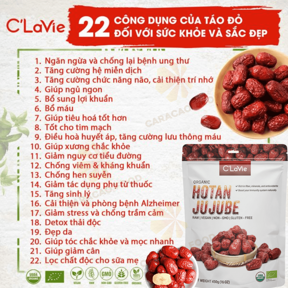 Táo đỏ hữu cơ C'LaVie 450g