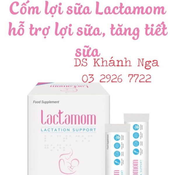 Cốm lợi sữa Lactamom hỗ trợ lợi sữa, tăng tiết sữa (Hộp 12 gói) cao cấp