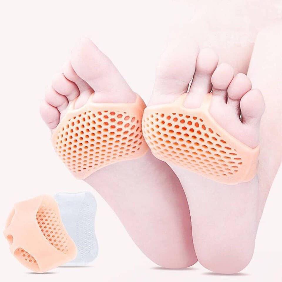 Tổ Ong Gel Silicon Đế Lót Chân Trước Tấm Bảo Vệ Cho Giày Cao Gót Nữ Giày Nửa Bàn Chân Miếng Đệm Ngón Chân Chèn Chống Nứt Chăm Sóc Bàn Chân Đau
