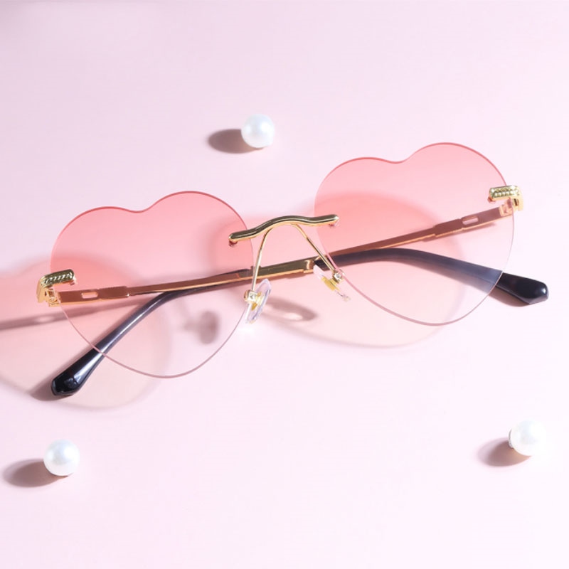 2PCS Cute Heart Shaped Frame Sonnenbrille für 12 "Blythe Gradient Colored 