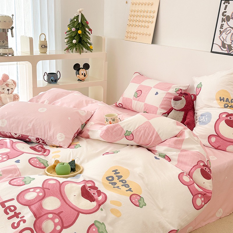 Set chăn ga gối cotton poly - Mẫu Gấu Bigboi