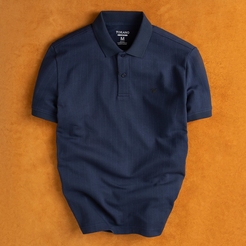 Áo polo nam TORANO trơn in logo ngực chất thoáng khí thoải mái vải cotton trơn BASIC ESTP041