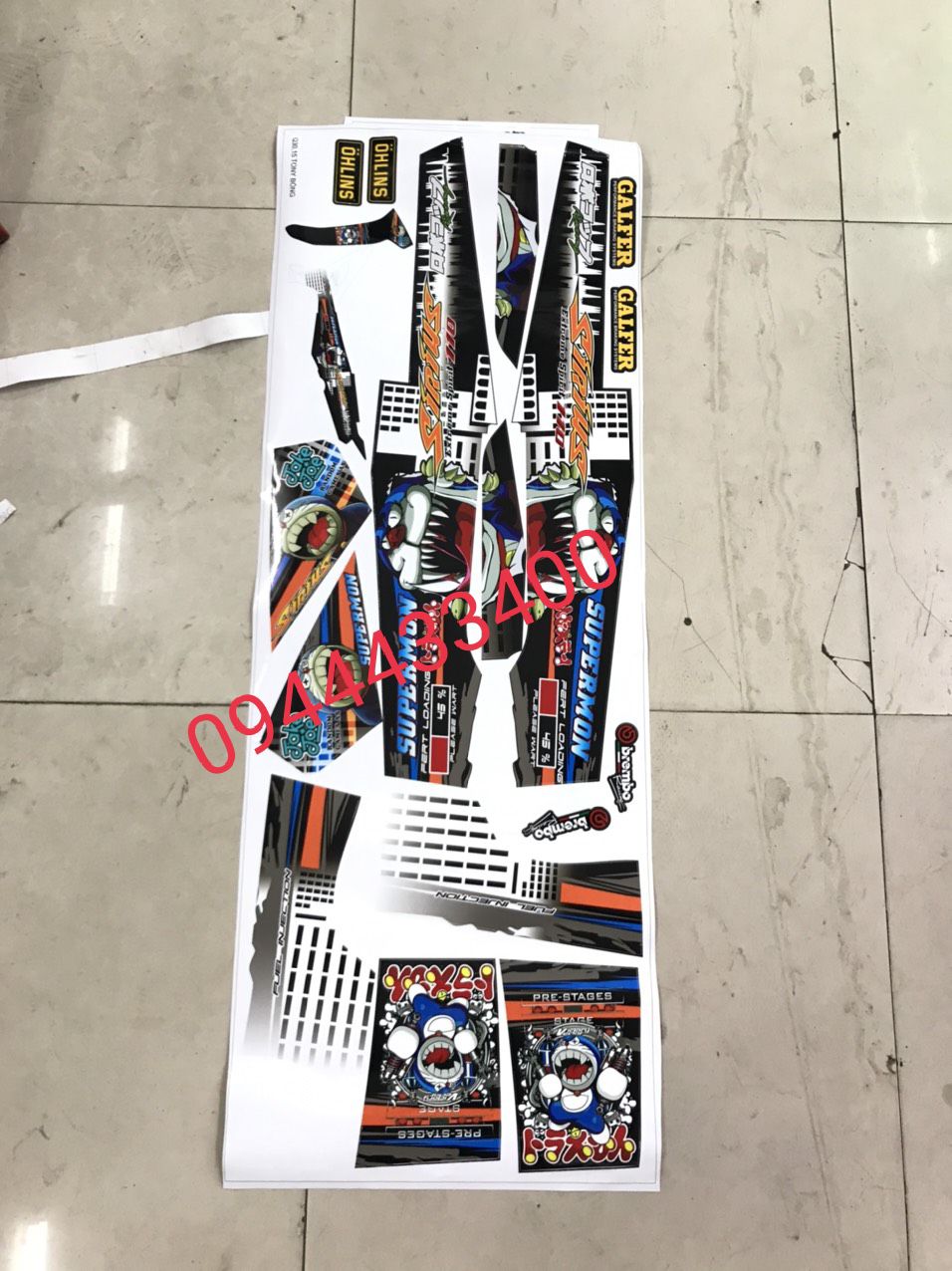 Tem rời sirius đoremon dán cho xe đen