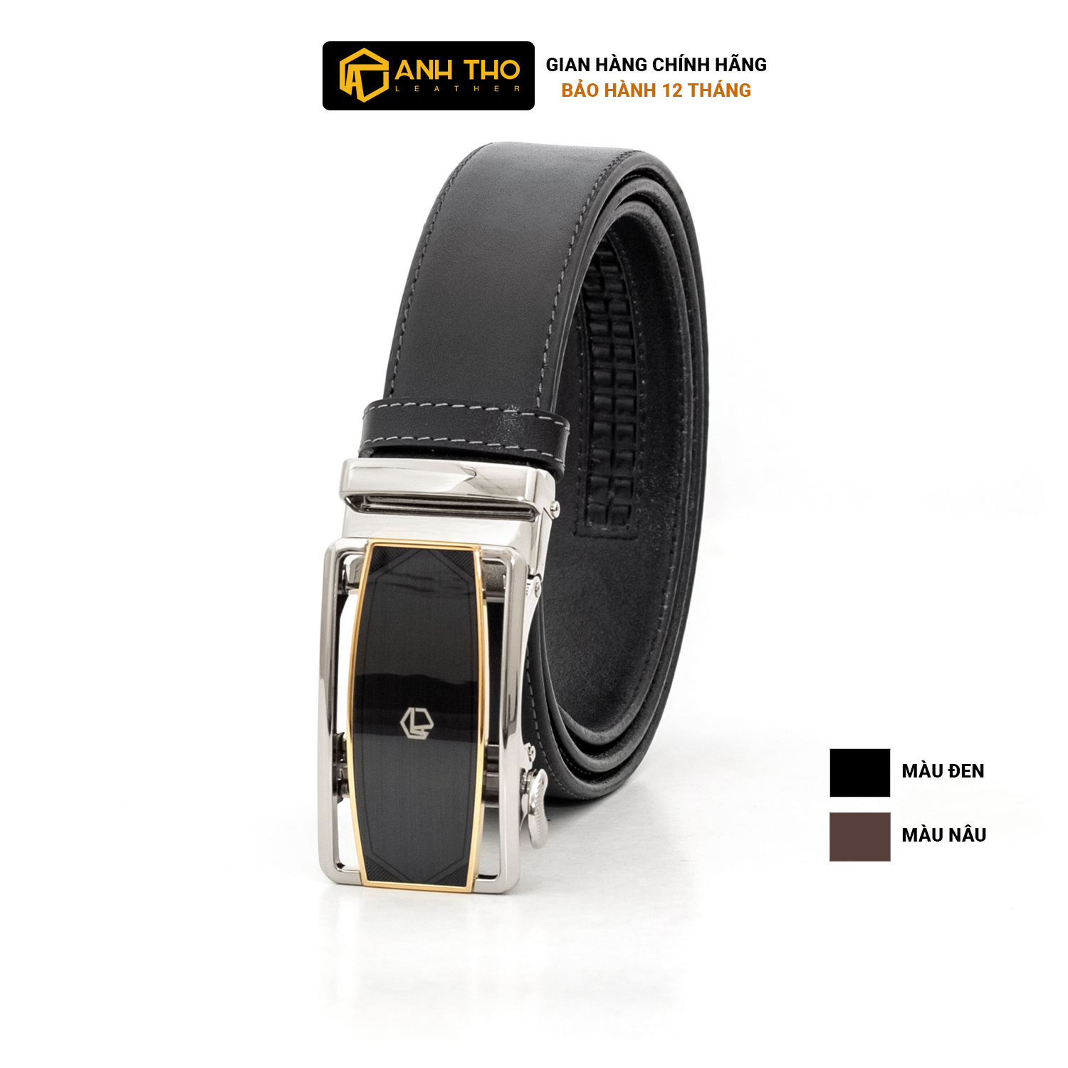 Thắt lưng da bò EMO MNT4-08 | Anh Tho Leather | Da Nappa nhập khẩu