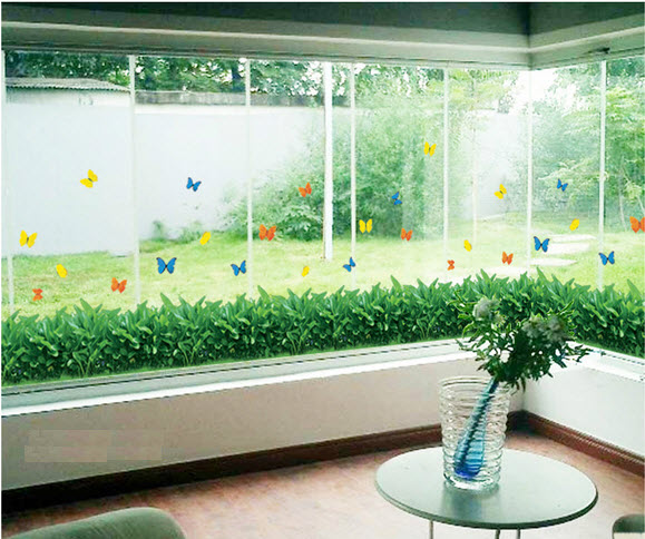 DECAL DÁN CHÂN TƯỜNG CỎ XANH