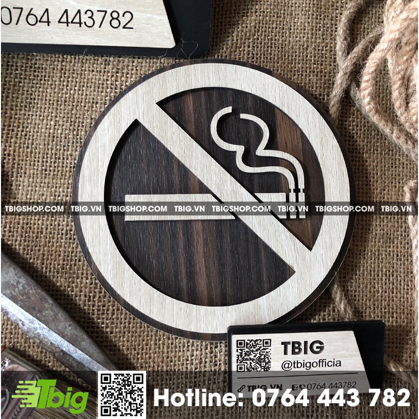 Bảng No smoking gỗ mặt veneer