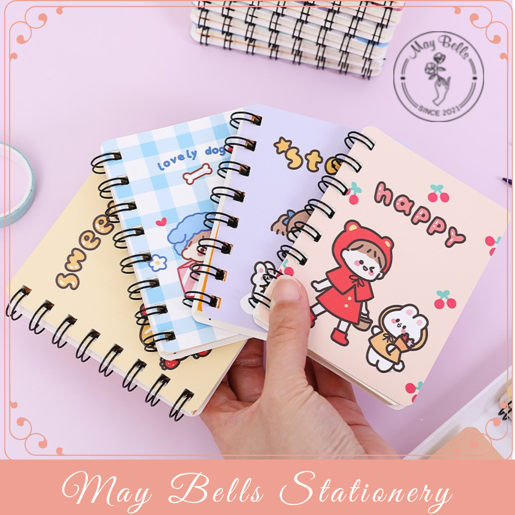 Sổ lò xo A7, Sổ mini dễ thương, Sổ từ vựng mini (mẫu ngẫu nhiên)