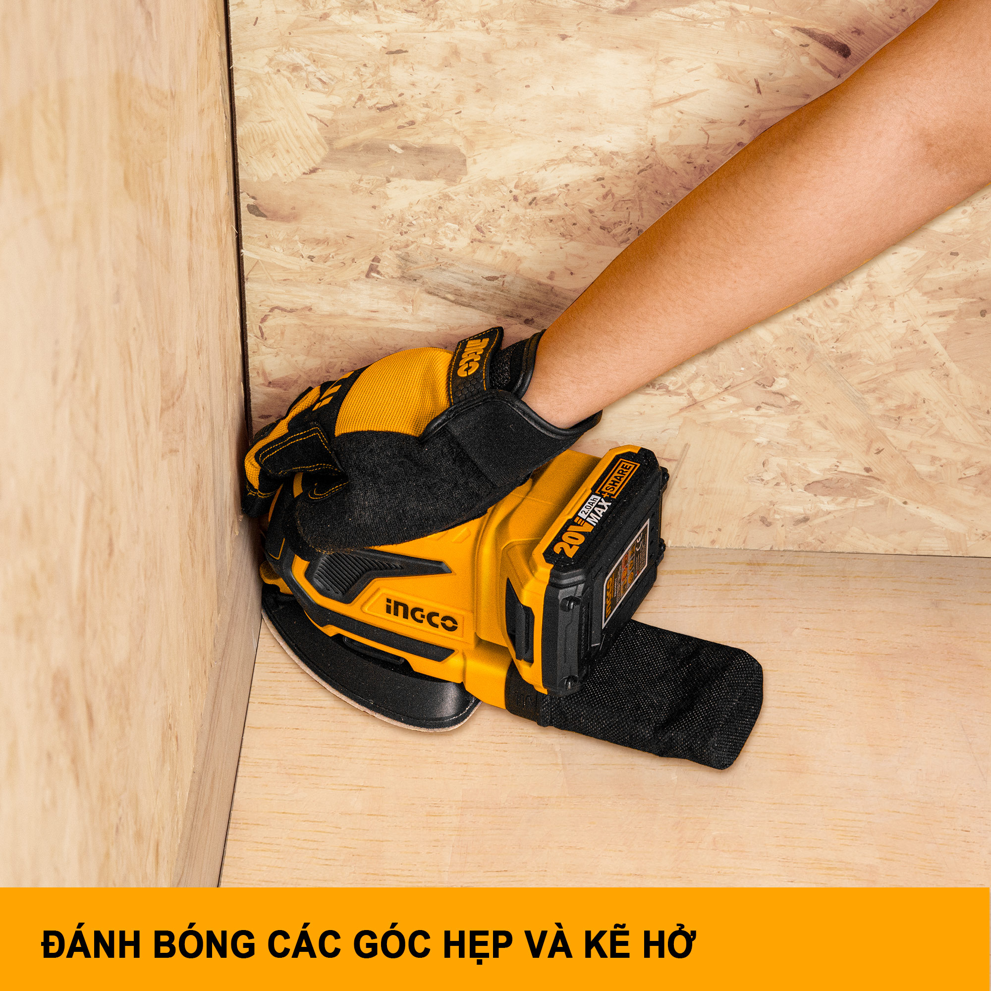 Máy chà nhám góc dùng pin Lithium 20V INGCO CDSLI2051 (không kèm pin và sạc)