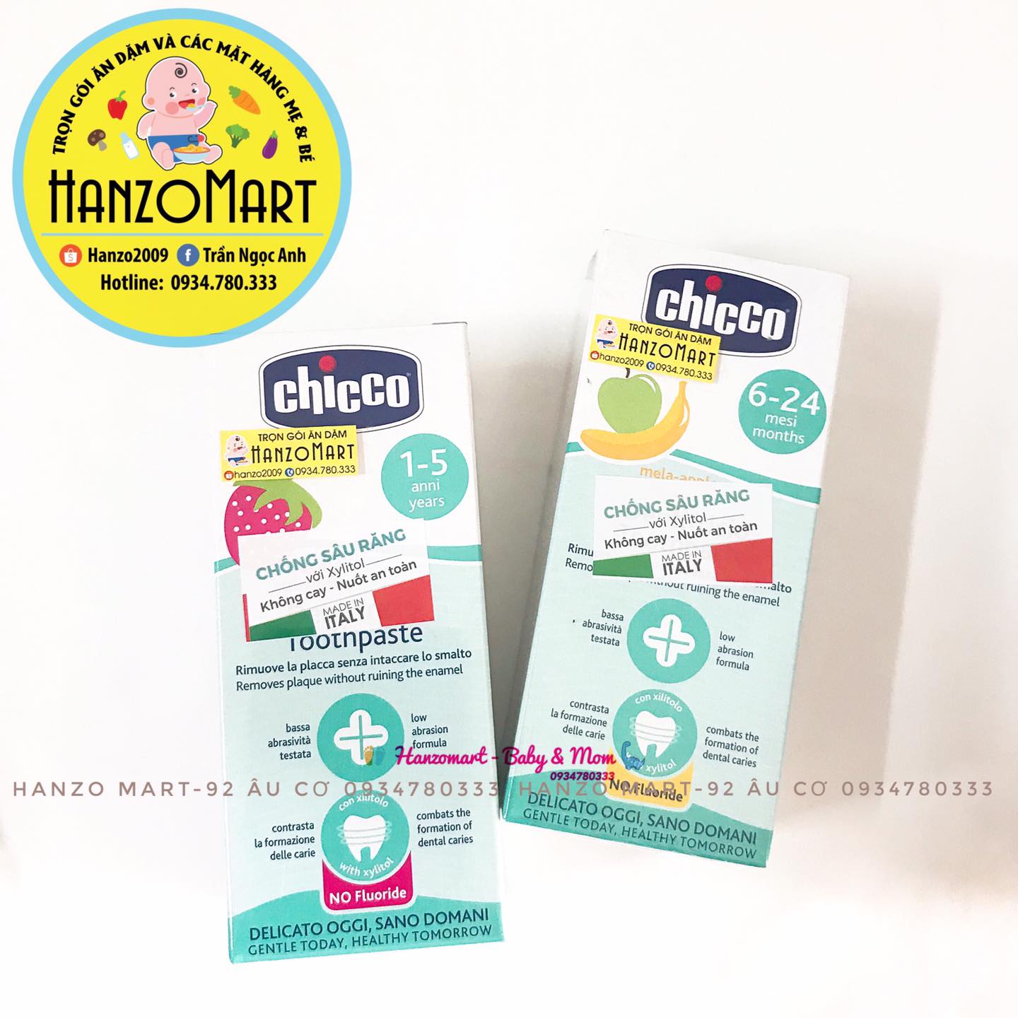 Kem đánh răng cho bé nuốt được Chicco từ 6m+