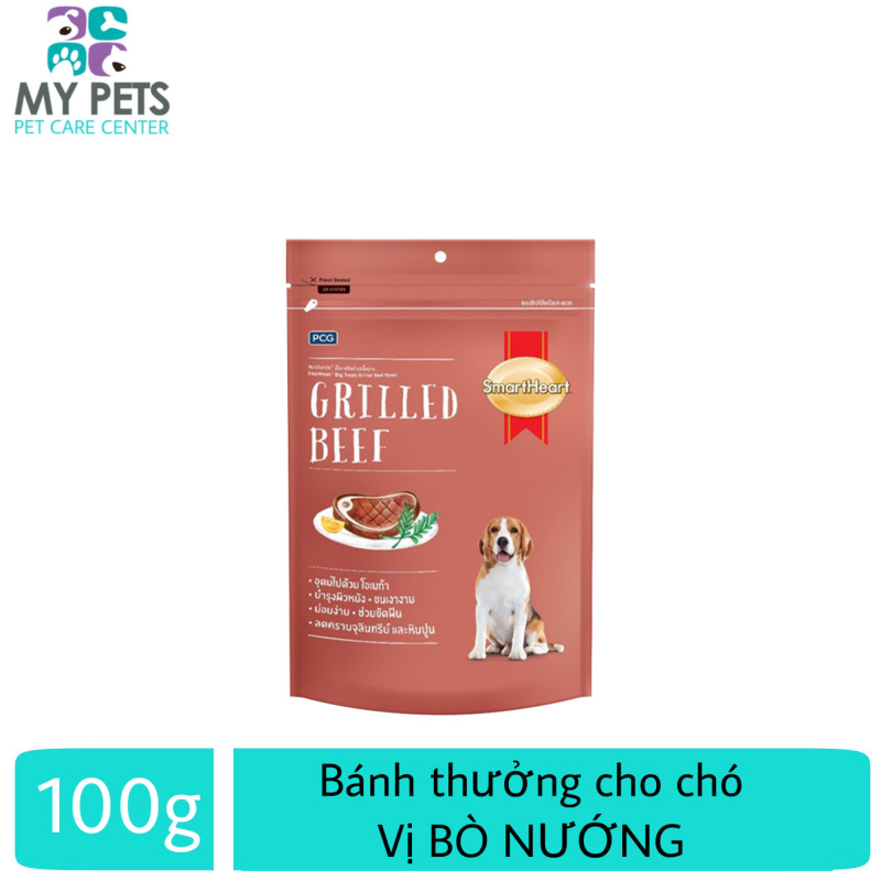 Bánh thưởng cho chó SmartHeart hương vị bò nướng - Túi 100g