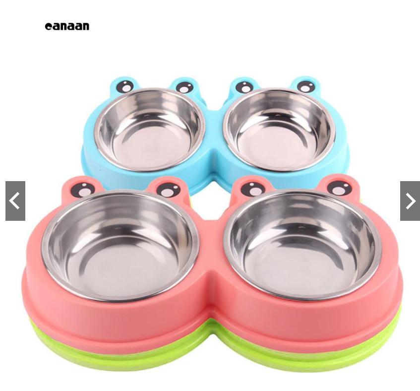 BÁT TÔ ĂN ĐÔI LÒNG INOX HÌNH ẾCH CHÓ MÈO THÚ CƯNG