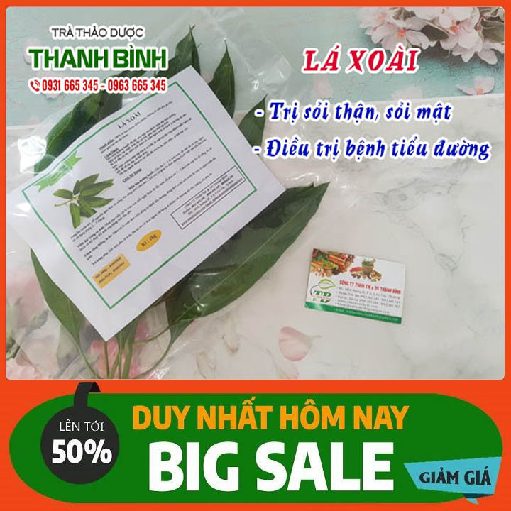 Lá xoài tươi 500g loại đặc biệt - hàng công ty
