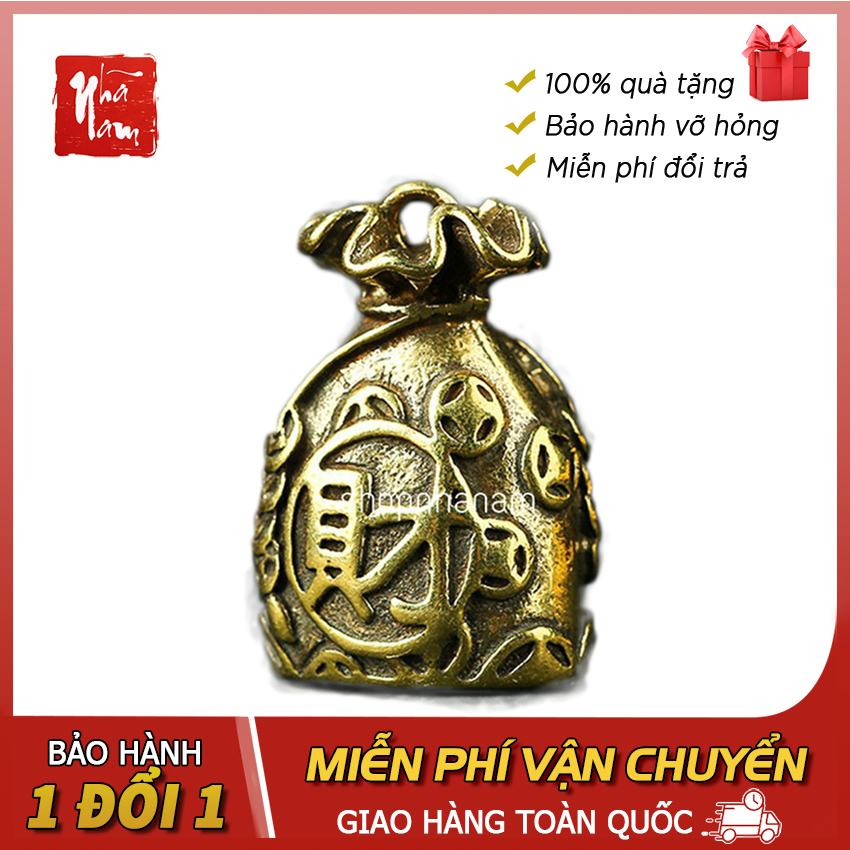 Tượng đồng phong thủy bao tài lộc Nhã Nam bao tiền hầu bao may mắn trang trí phong thủy