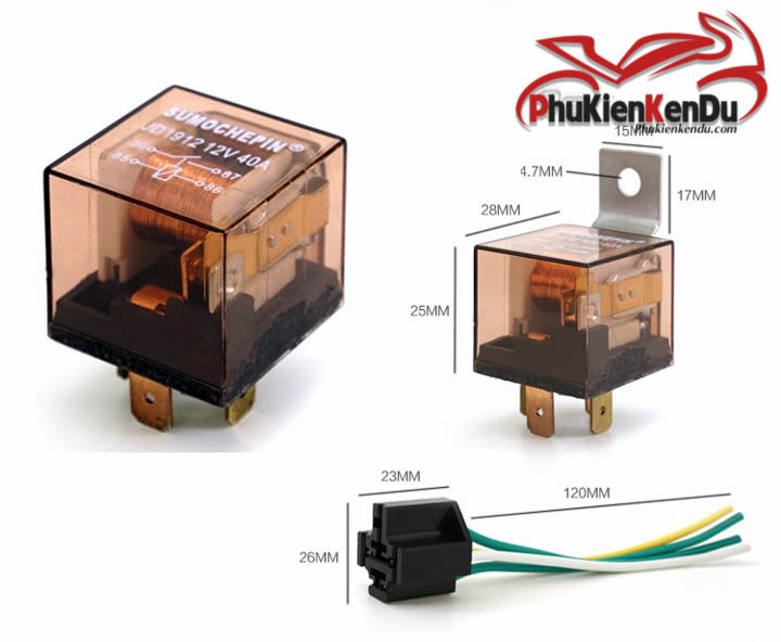 RỜ LE CÒI XE 4 CHÂN 12V