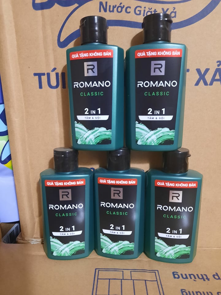 Combo 5 chai tắm Gội 2in1 Romano Classic  60g