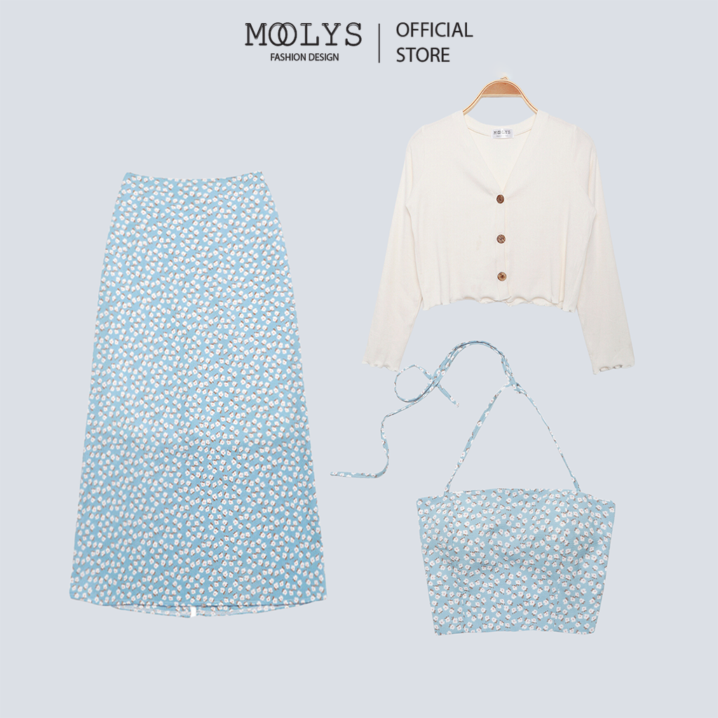 Set váy hoa nhí dễ thương MOOLYS MD026