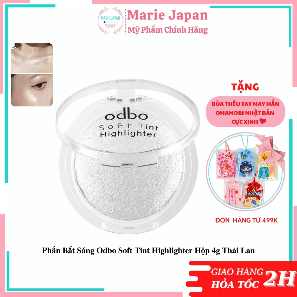 Phấn Bắt Sáng Odbo Soft Tint Highlighter Hộp 4g Thái Lan