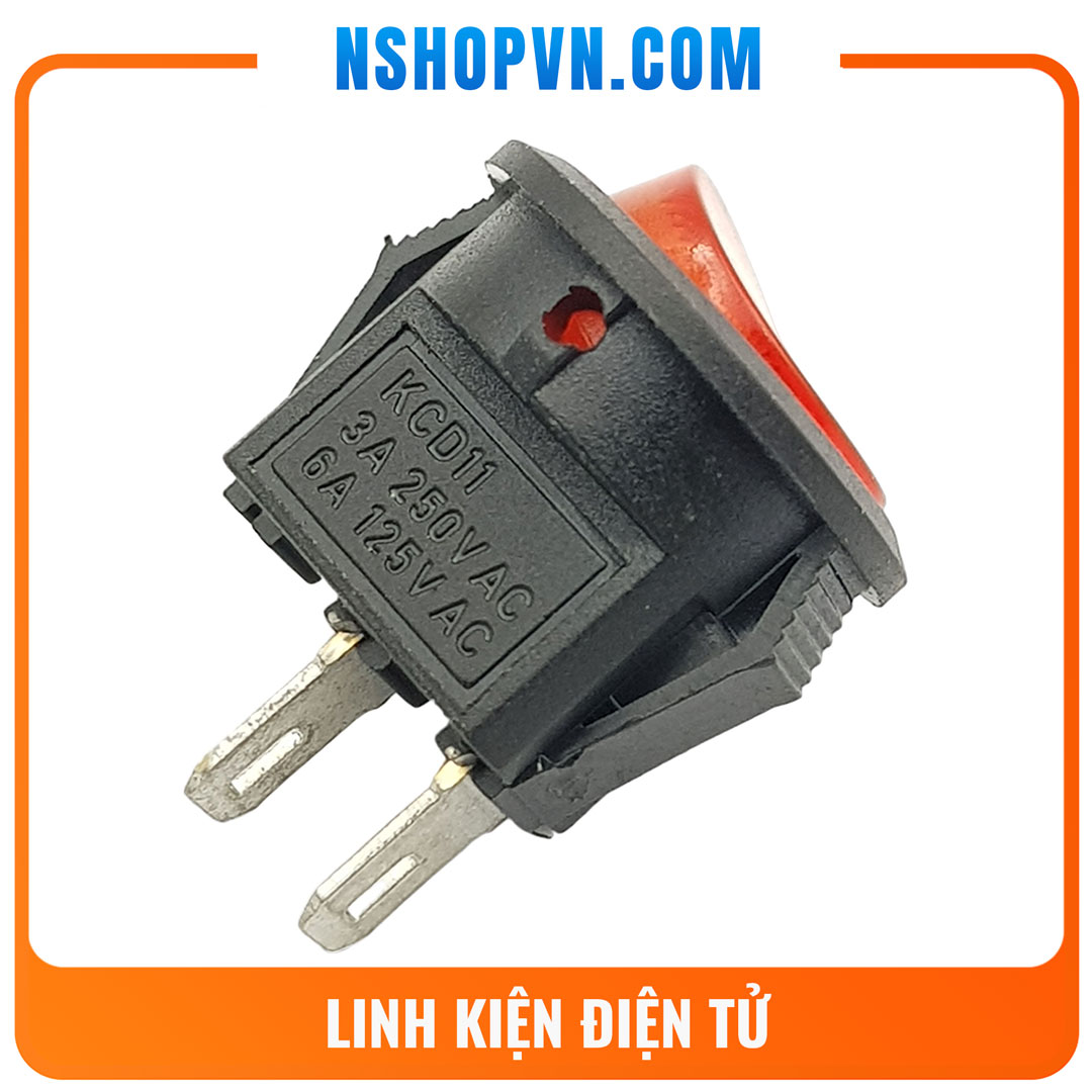 Bộ 2 Công tắc bập bênh tròn KCD11 -15mm