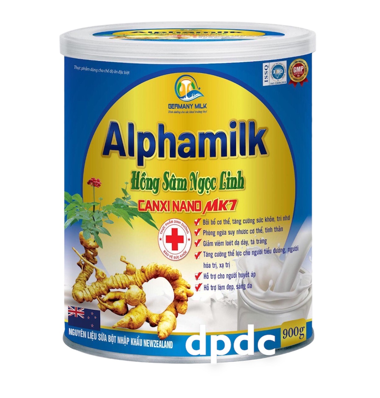 hộp 900g - sữa bột alphamilk hồng sâm ngọc linh canxi nano mk7 1
