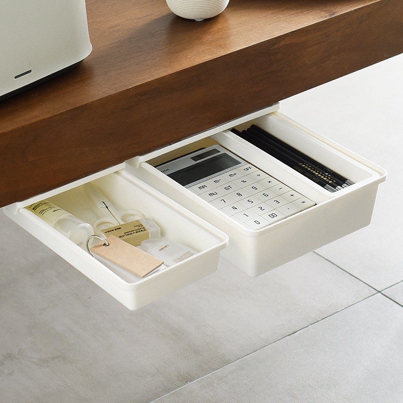 HKStorage Hộp Đựng Ngăn Kéo Hộp Phân Loại Ngăn Ẩn Dưới Bàn Làm Việc Hộp Bút Chì Ký Túc Xá Học Sinh Hộp Đựng Đồ Gia Dụng Nhỏ