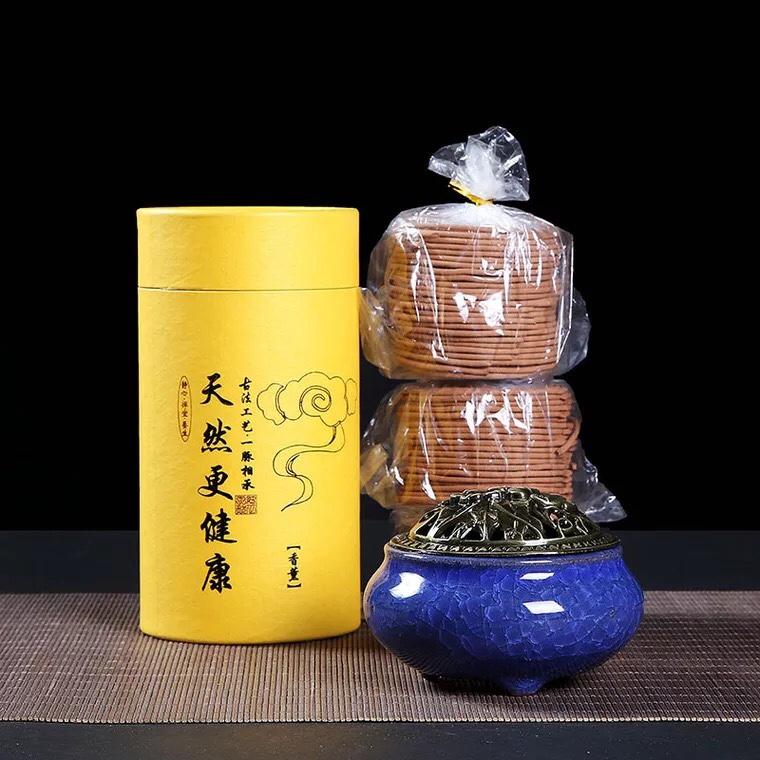 [Giá cực rẻ] Combo Lư Đốt Nhang Trầm + Hộp Nhang Trầm Dạng Vòng trầm hương