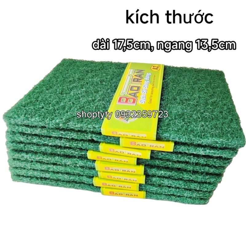 10 miếng cước rửa chén chà nồi cước xanh bảo trân sạch sẽ tiện lợi