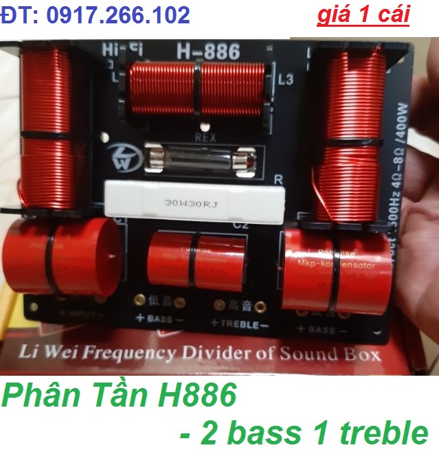 Mạch Phân Tần FUN Đôi Loa Sự Kiện H886 - Mạch Dùng Cho 2 bass 1 trép -