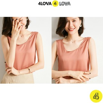 Áo sát nách nữ cổ tròn 4LOVA chất lụa satin cao cấp