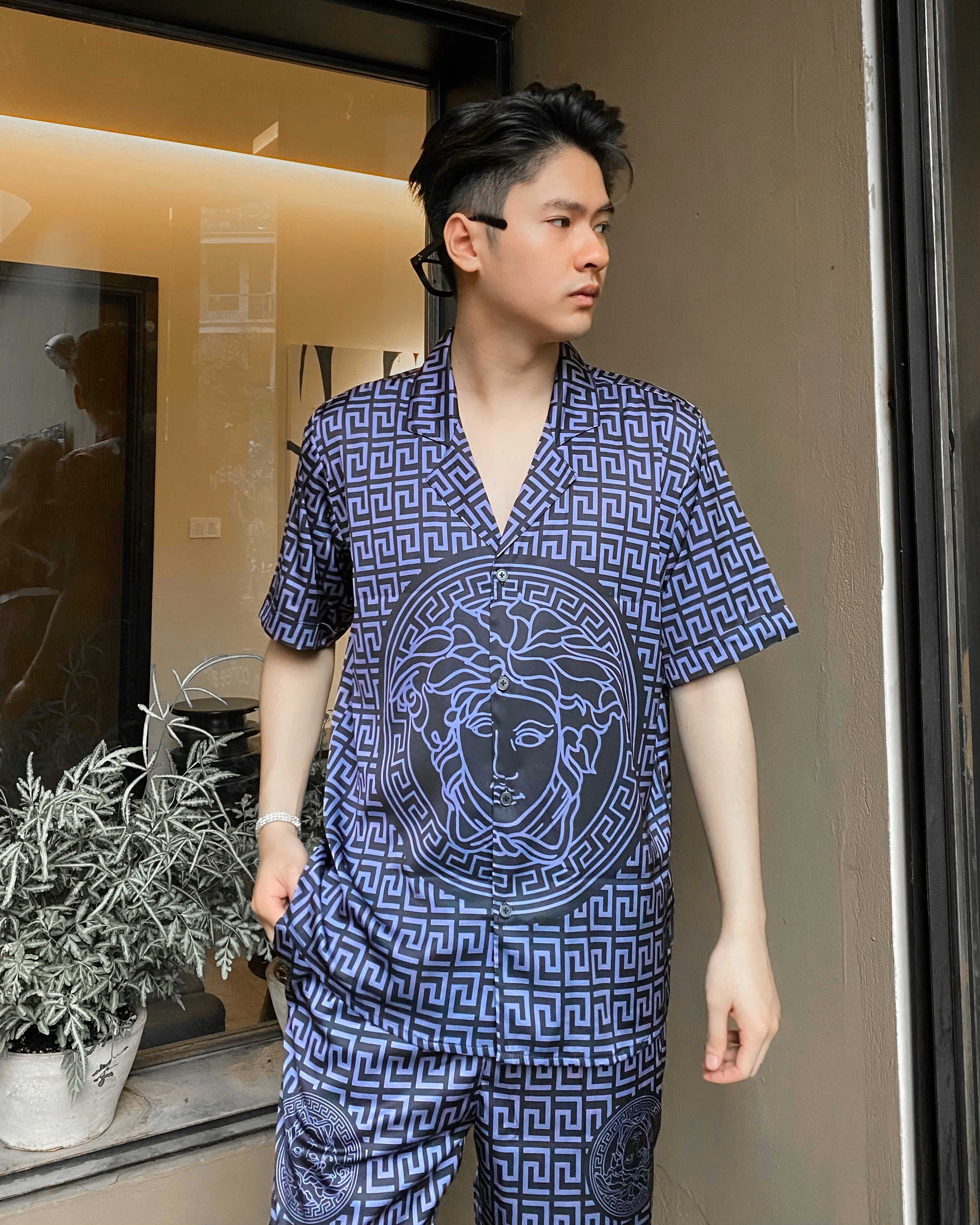 Bộ đồ ngủ Pijama lụa  mát mịn, họa tiết tinh tế