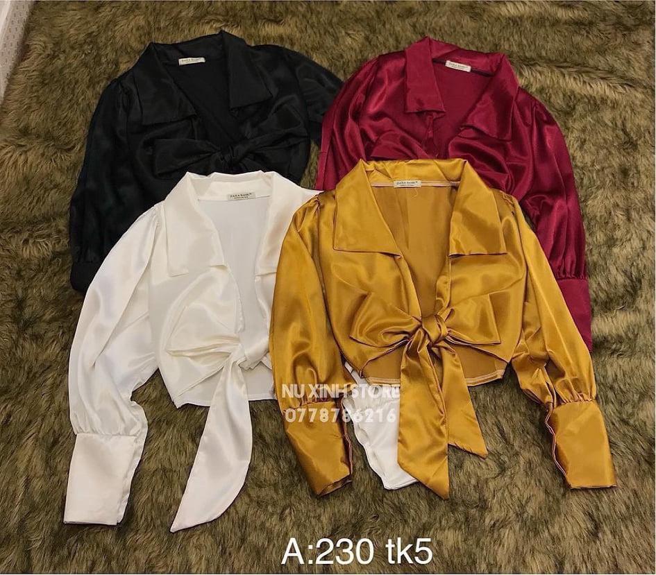 Áo phi bóng thắt nơ trước dễ thương TTKX0311