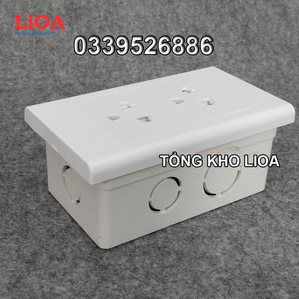 Combo ổ cắm điện đôi 3 chấu 16A LiOA (3520W) - Lắp âm tường