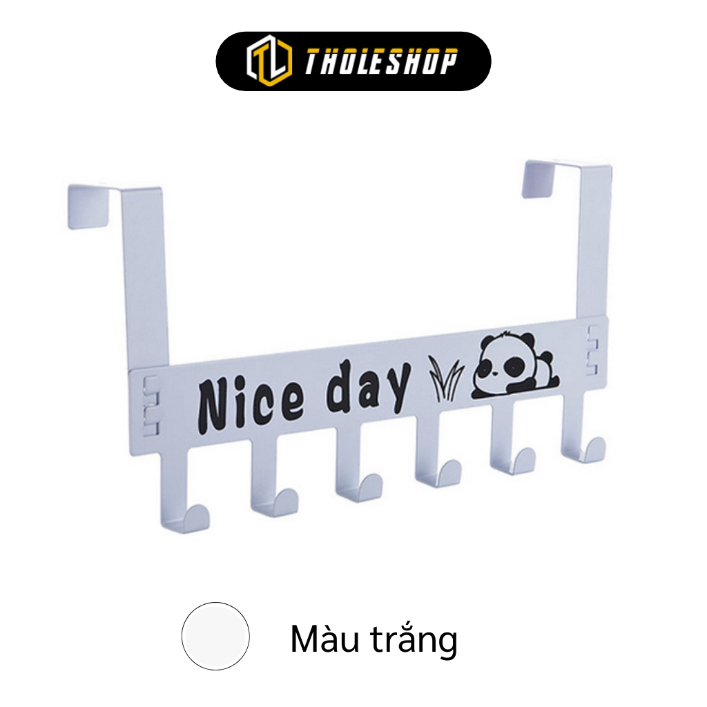 Móc treo sau cửa tiện dụng 6 móc - Móc treo đồ sau cửa - Thanh treo quần áo sau cửa - Móc treo đồ nhà tắm không khoan