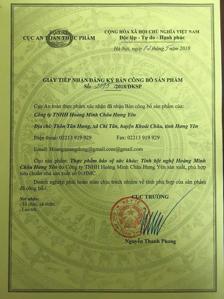 Tinh bột nghệ Hoàng Minh Châu túi bạc 300gram