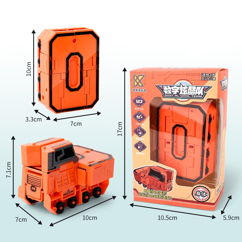 Robot biến hình, số biến hình từ 0 đến 9 - bộ ghép hình robot, máy bay, máy xúc, xe tải, xe tăng, siêu nhân - Lana Queen